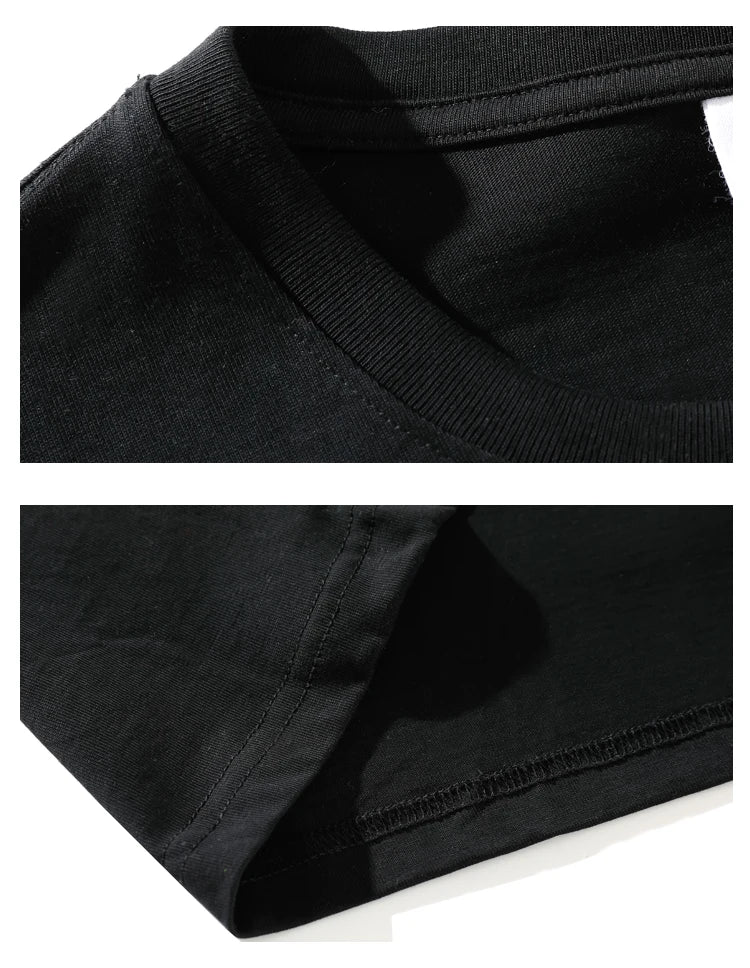 New Summer Men's T Shirt Fashion Solid T Shirt Mens Oversized Hip Hop Short Sleeve Casual Cotton Mens Streetwear Top Tees