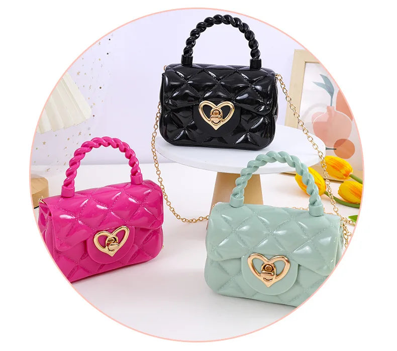 PU Mini Shoulder Bags New Heart Coin Wallets Handbags Women Girls