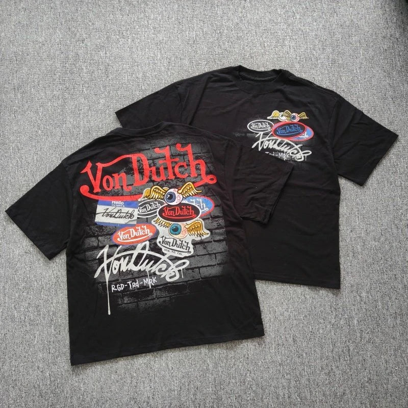 New Men Casual Round Neck Short Sleeve Pure Cotton T-Shirt Summer Vacation Top Funny Graphic Tees Y2K Street Wear