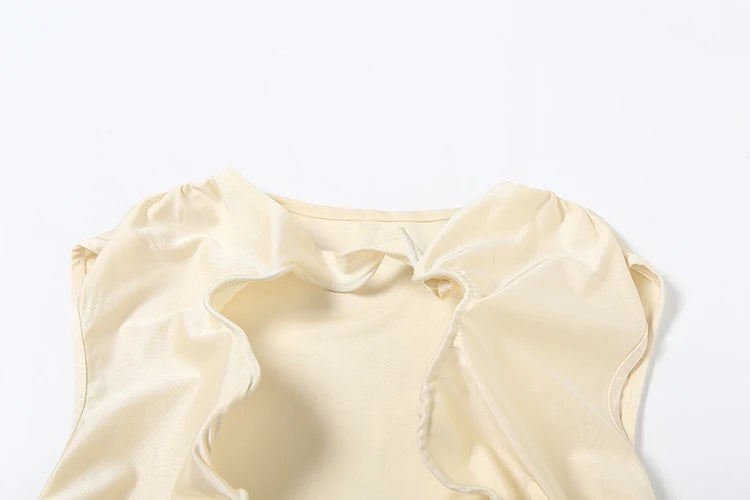 Weird Puss Wire Folds 2 Piece Set Women Chic Y2K Hollow Sliky Tank Tops+Shirring Pants Female Trend Sexy Street Matching Suits