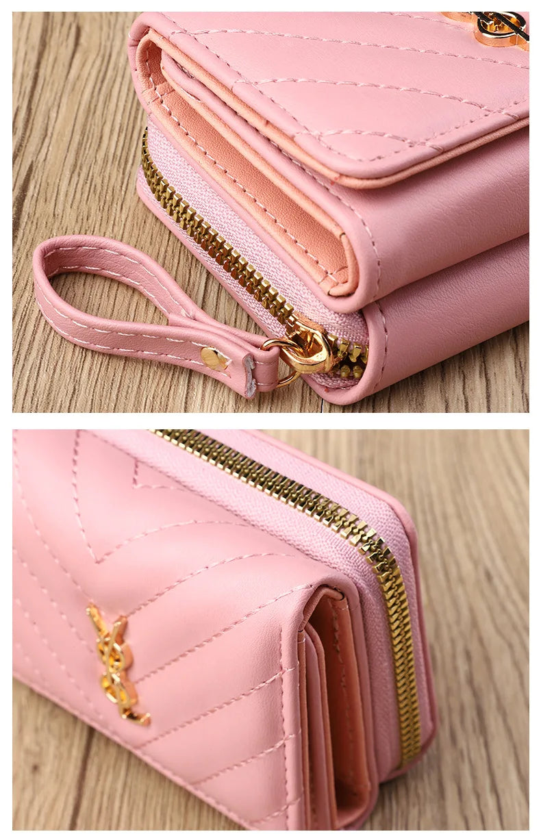 2025 new women's wallet short, fashionable and simple PU change bag card bag multi slot small wallet wallet wallet