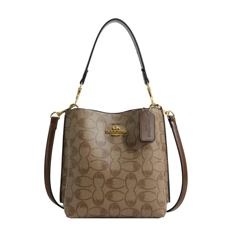 Hot women's handbag PU luxury fashion brand designer large capacity bucket classic shopping trip women's underarm bag