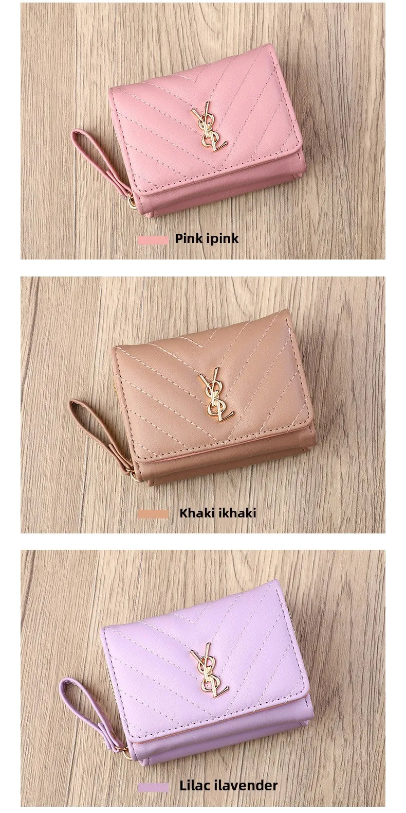 2025 new women's wallet short, fashionable and simple PU change bag card bag multi slot small wallet wallet wallet