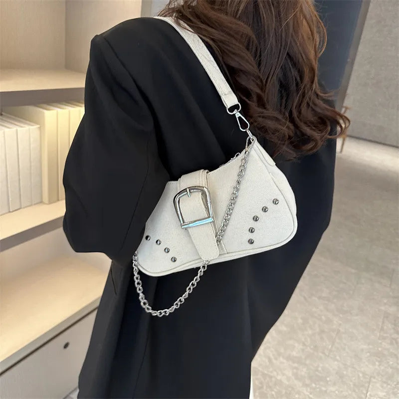 Simple Retro Underarm Bag Fashionable Trend Casual Shoulder Bag Canvas Casual Texture Crossbody Bag for Women