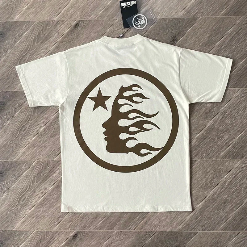 HS Gel Sport Logo Cotton wash short sleeve T-shirt European and American fashion