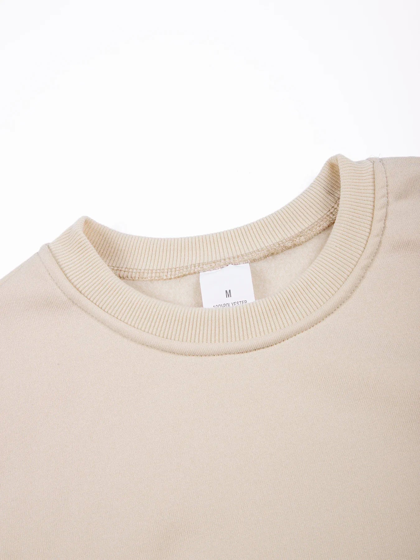 Men's Crew Neck Hoodies Autumn Winter Fleece Warm Casual Loose Pullover Solid Color Round Neck Sport Long Sleeved Sweatshirt
