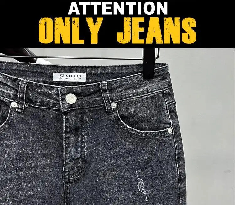 New Summer Men’s Casual 2024 Knee Length Denim Shorts Black Designer Boyfriend Slim Stretch Five Pocket Denim Short Pants