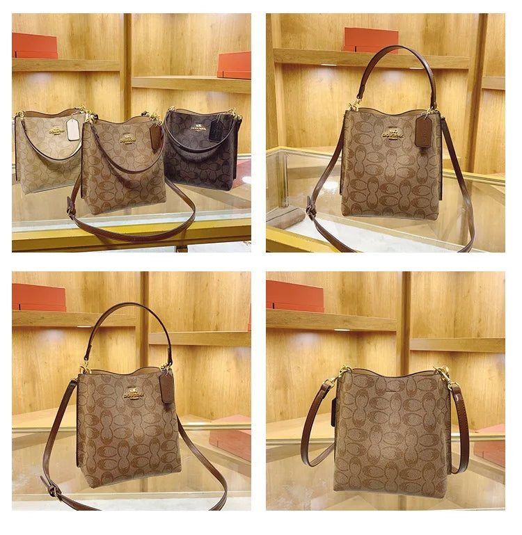 Hot women's handbag PU luxury fashion brand designer large capacity bucket classic shopping trip women's underarm bag