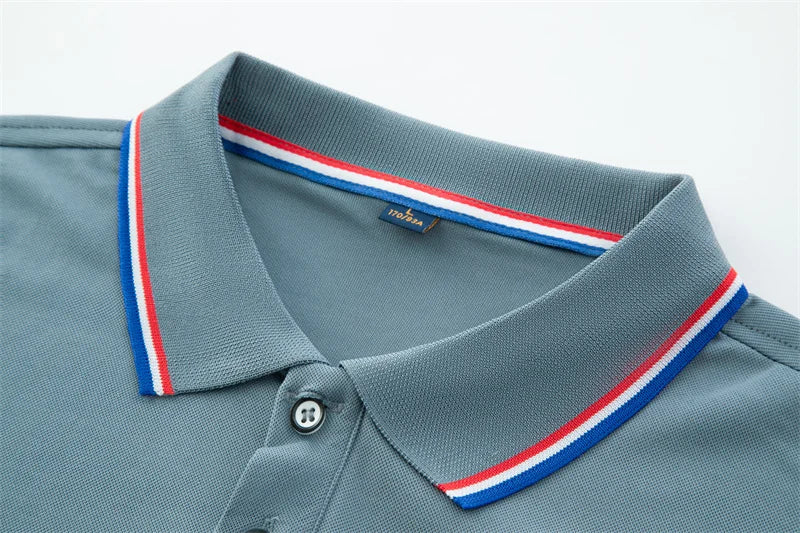 2025 New Men's Casual Solid Color Short Sleeved Polo Shirt Summer Fashionable and Comfortable Versatile Top