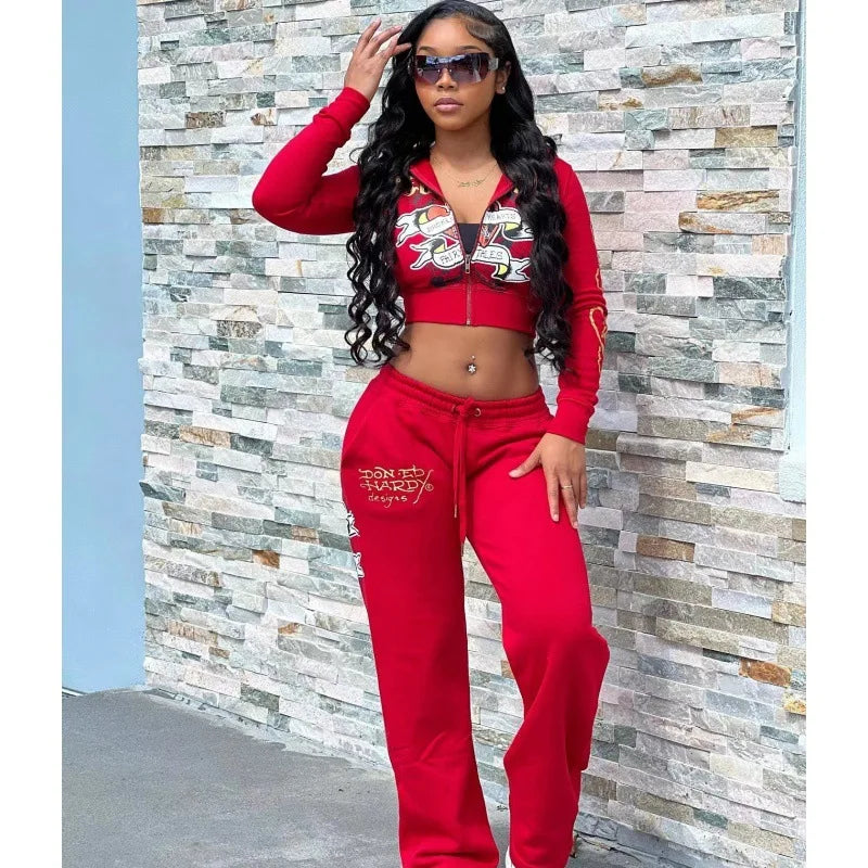 2024 Women's Casual Street Printed Two-Piece Best Friend Matching Sets Multi-Color Outfits