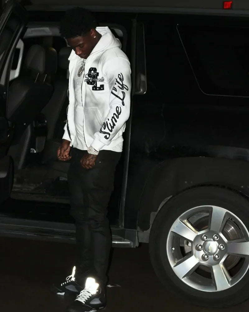 Harajuku Trend Brand Casual Loose Oversized Zipper Hoodie Men Y2k Gothic Retro Letter Flame Embroidered Sweatshirt Jacket Women