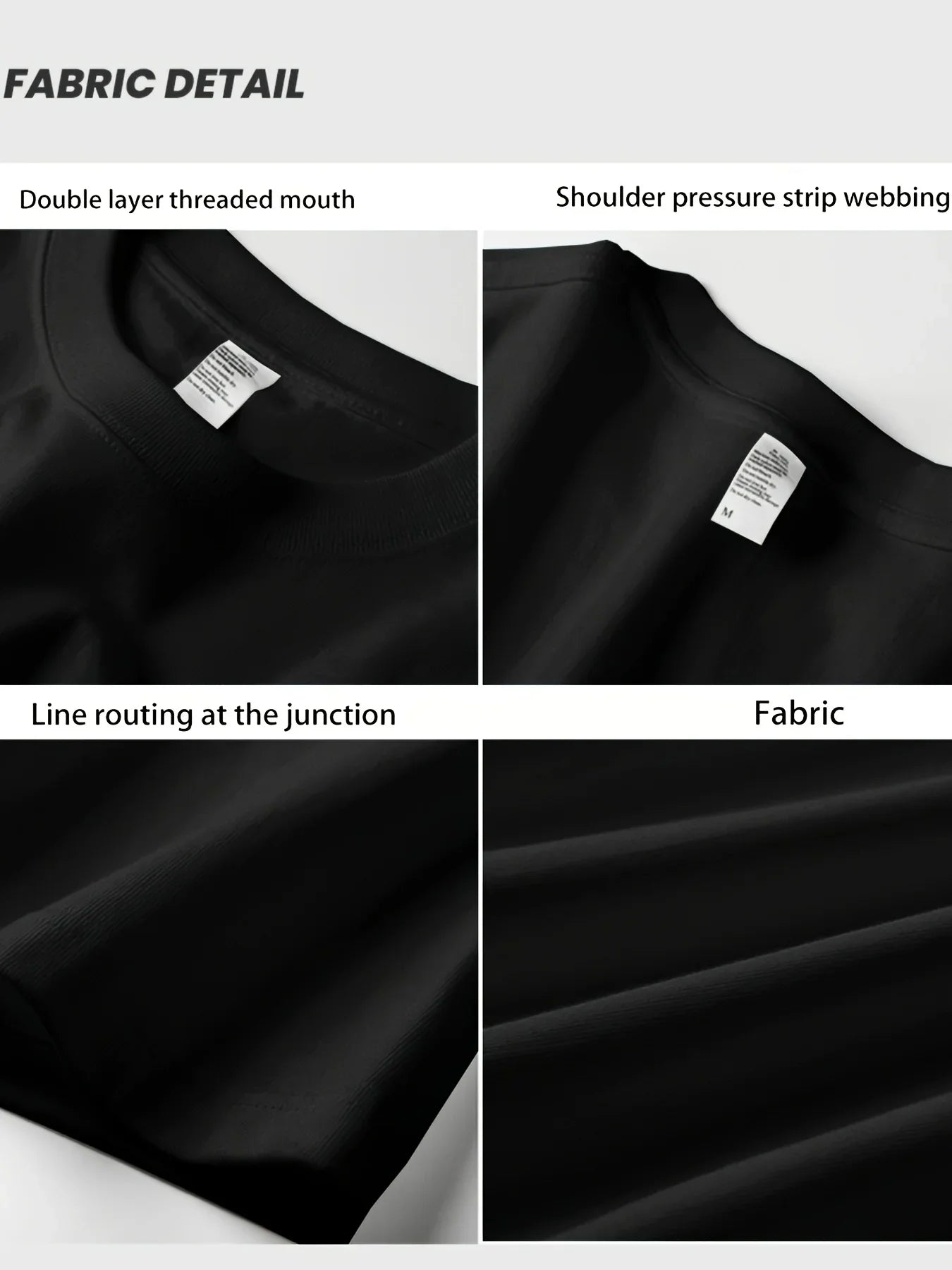 Men's summer 100% pure cotton fashionable casual loose black rabbit cartoon pattern printed round neck short sleeved T-shirt top
