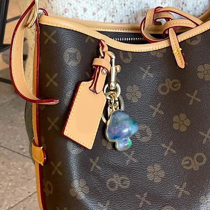 Mushroom-shaped Decorative Pendant Accessories for Coach Handbag Heart Shape Keychain Bags Attachment Parts Women's Gift
