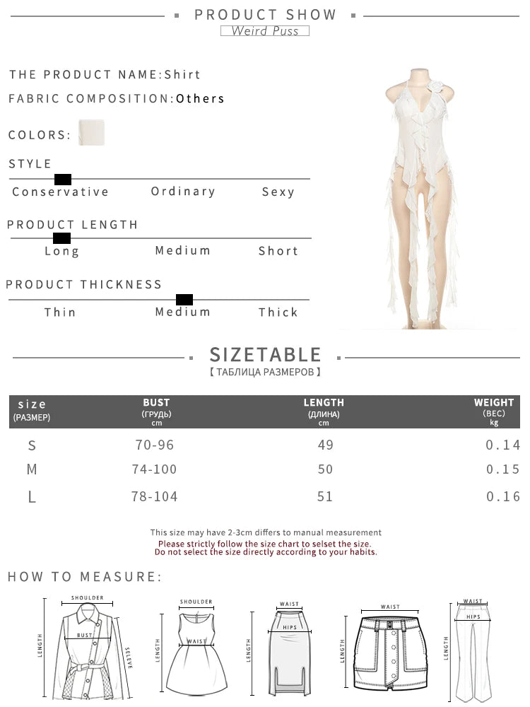 Weird Puss Blossoms Tank Tops Women Ruffles Y2K Summer Trend Sexy V-Neck Irregular Tassel Halter Backless Wild Street Camisole