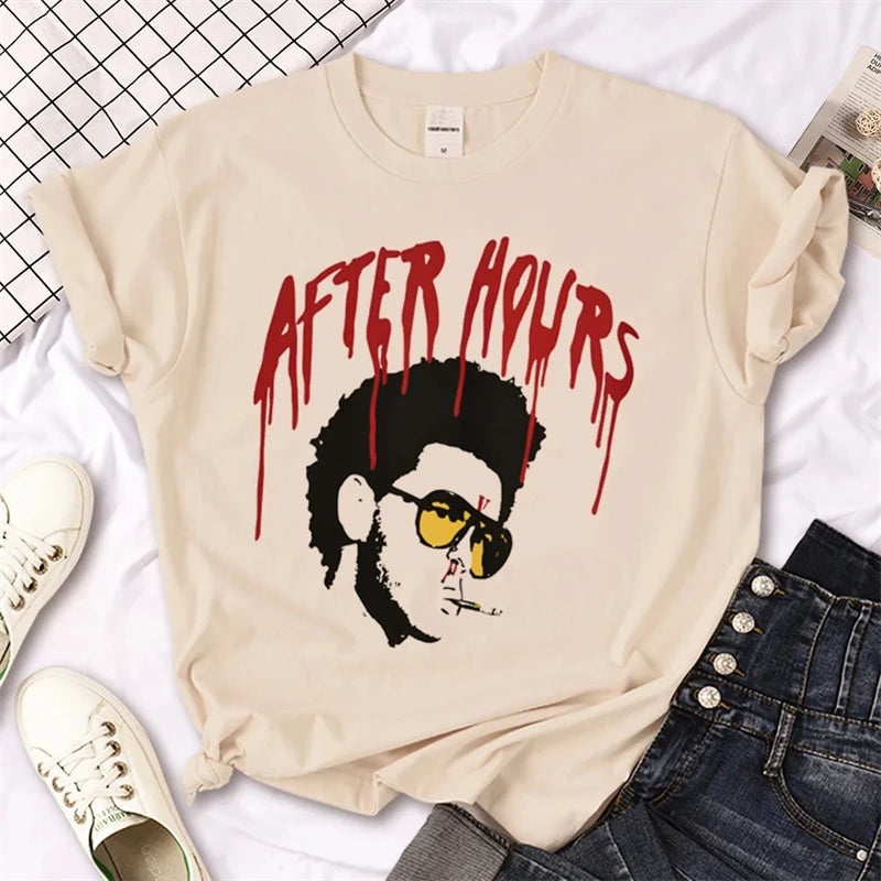 The Weekend Japanese Printed Women's T-shirt Japanese Harajuku Short Sleeved Top T-shirt Y2K Clothing