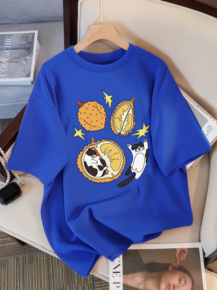 Real Fresh Cherry Fruit Cup Design Tee Shirts Female Comfortable Cotton T Shirt Fashion Casual Clothes Soft Street Short Sleeve