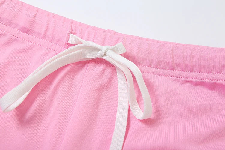 Weird Puss Activity 2piece Set Women Tracksuit Shorts Sleeve Crop Tops+Biker Shorts Letter Print Matching Street Stretch Suits