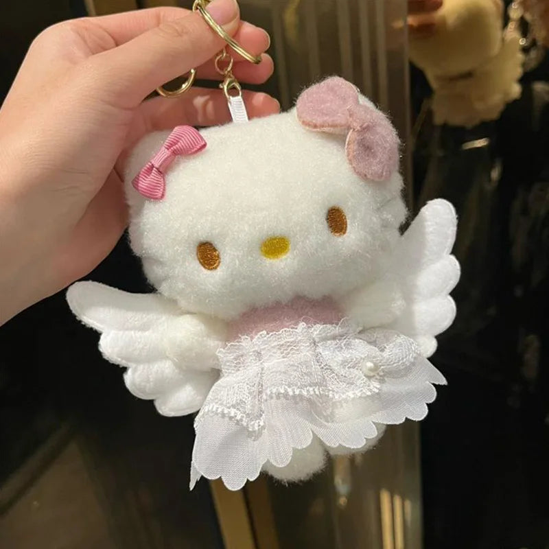 # Sanrio Hello Kitty Peripheral Doll Keychain Cute Fashion Sunglasses Kt Cat Keyring Backpack Plush Toy key chain Birthday Gifts