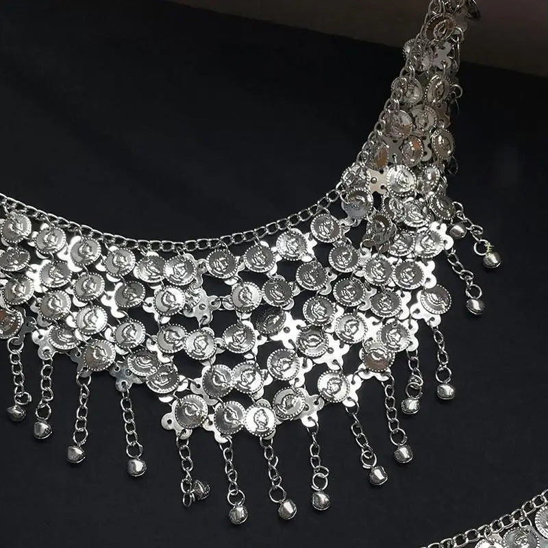 Metal Tassel Waist Chain Vintage Silver Bohemian Style Waistband Body Jewelry Waist Jewelry Ethnic Style Belt