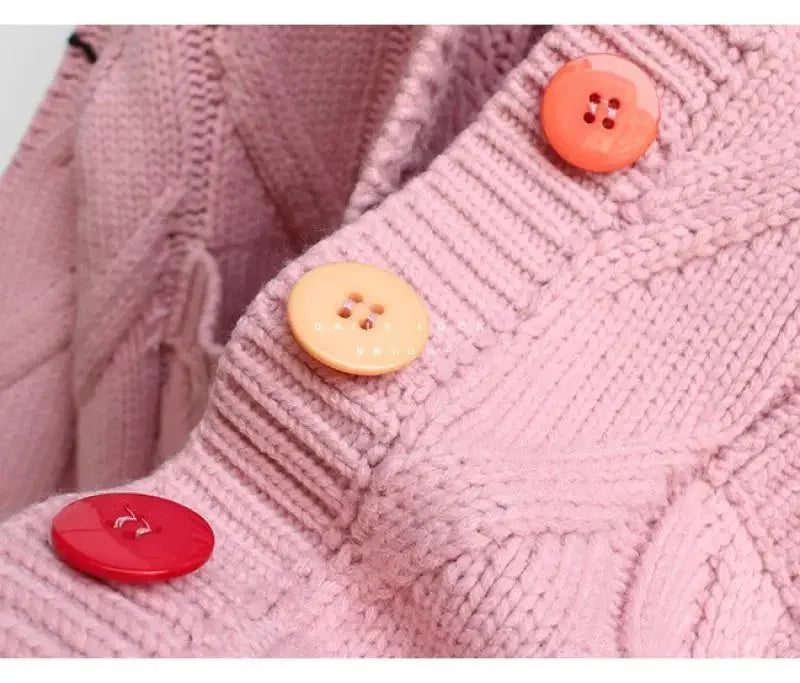 HLJ&GG Winter Embroidery Knit Sweater Coats Two Piece Sets Women Button Long Sleeve Top And Plaid Aline Skirts Outfit Streetwear