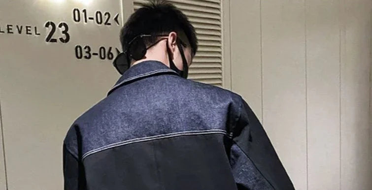 V-neck Button Denim Jackets Man Casual Vintage Outwear Designer Y2k Elatic In Lowest Price Low High Quality Cowboy Coat for Men