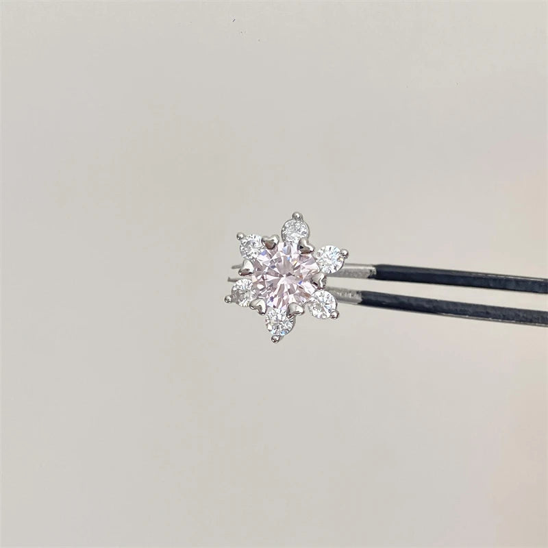1 PCS New Fashion Cute Pink Zircon Crystal Ear Bone Nail 316L Medical Titanium Steel Earrings for Women Y2K Punk Jewelry