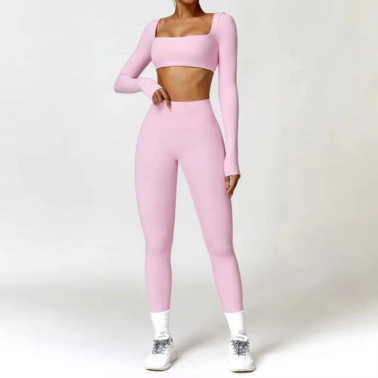 Long Sleeve Quick-Dry Yoga & Running Set — Women's 2-Piece