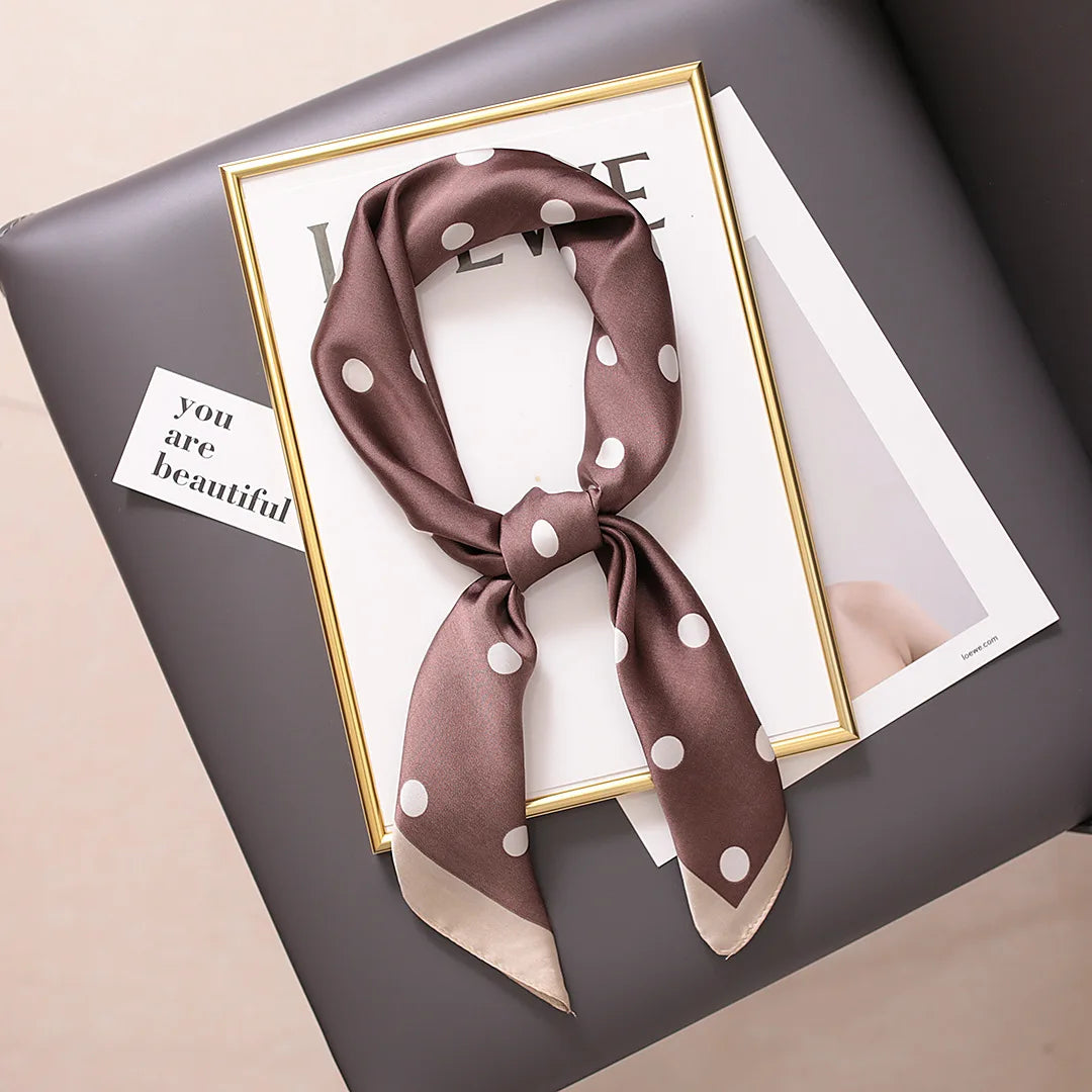 60Colors Luxury Scarf Women 70*70Cm Silk Feel Square Hair Wrapping Foulard Satin Shawl Big Size Head Bandana Hijab Handkerchief