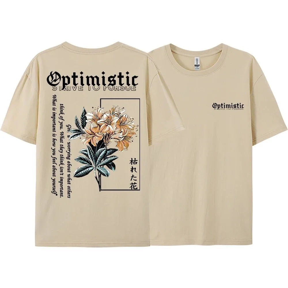 Summer men's breathable and comfortable round neck T-shirt optimistic and enterprising Harajuku printed outdoor casual top