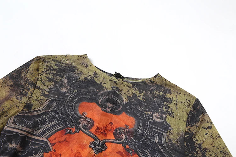 Weird Puss Tie-Dye Print Jumpsuit Women Fitness Stretch Tight Sexy o-Neck Full Sleeve Skinny Streetwear Autumn Zip Slim Overalls