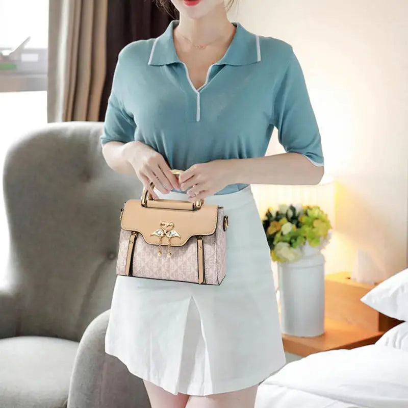 High Quality Bags Fashion Print Leather Shoulder Bag Luxury Design Shoulder Bag Elegant Small Square Bag