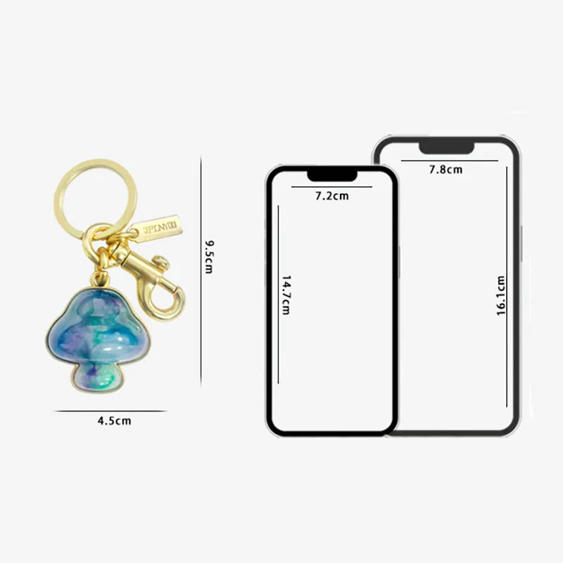 Mushroom-shaped Decorative Pendant Accessories for Coach Handbag Heart Shape Keychain Bags Attachment Parts Women's Gift
