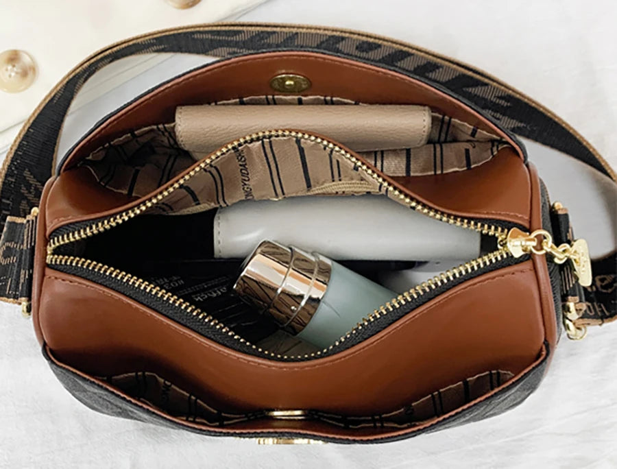 Famous Designer Women Messenger Bag PU Leather Checkered Crossbody Shoulder Bag
