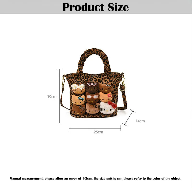Cartoon Crossbody Bag Fashion Leopard Print Handbag for Girls Cute Women Toddler Shoulder Purse Travel Handbag Gift