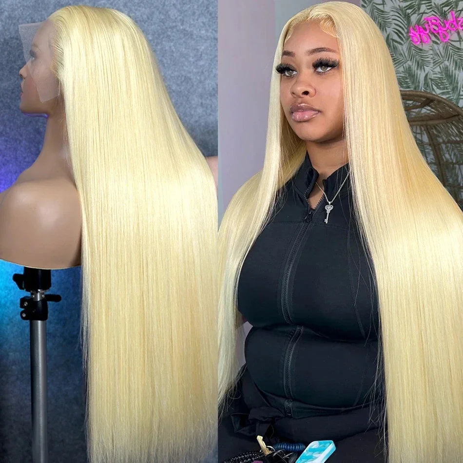 250 Density 613 Honey Blonde Color Straight 13x6 Lace Front Human Hair Wigs For Women 13x6 Transparent Frontal Wig