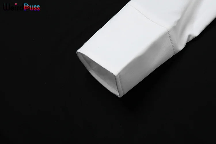 Weird Puss Casual Women 2Piece Set Autumn Trend Skinny Simple Daily Long Sleeve Crop Tops+Puffy Skirt Streetwear Matching Outfit