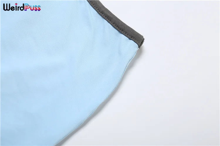 Weird Puss Letter Print 3Piece Set Women Sexy Summer Beach Vacation Bra+Bandage Briefs+Skirts Hipster Midnight Matching Clubwear