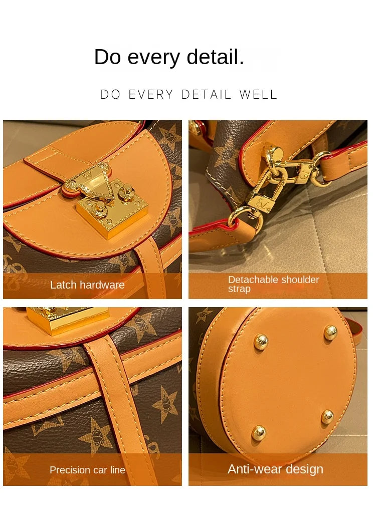 Light luxury brand women's bag bucket bag 2024 new high-end feeling autumn and winter fashion explosive handbag crossbody bag