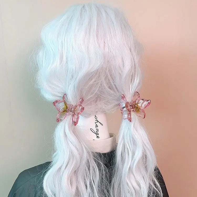 2Pcs/set Korean Acrylic Flower Butterfly Transparent Gradient Hair Claw Clip Climp Hairpin For Girls Barrettes Hair Accessories