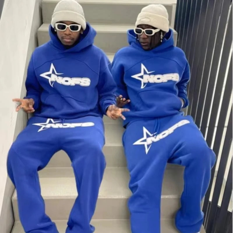 Y2K Hoodies Men Harajuku Hip Hop Letter Graphic Print Loose Sweatshirts 2024 Punk Rock Gothic Clothes Tops Goth Pants Streetwear