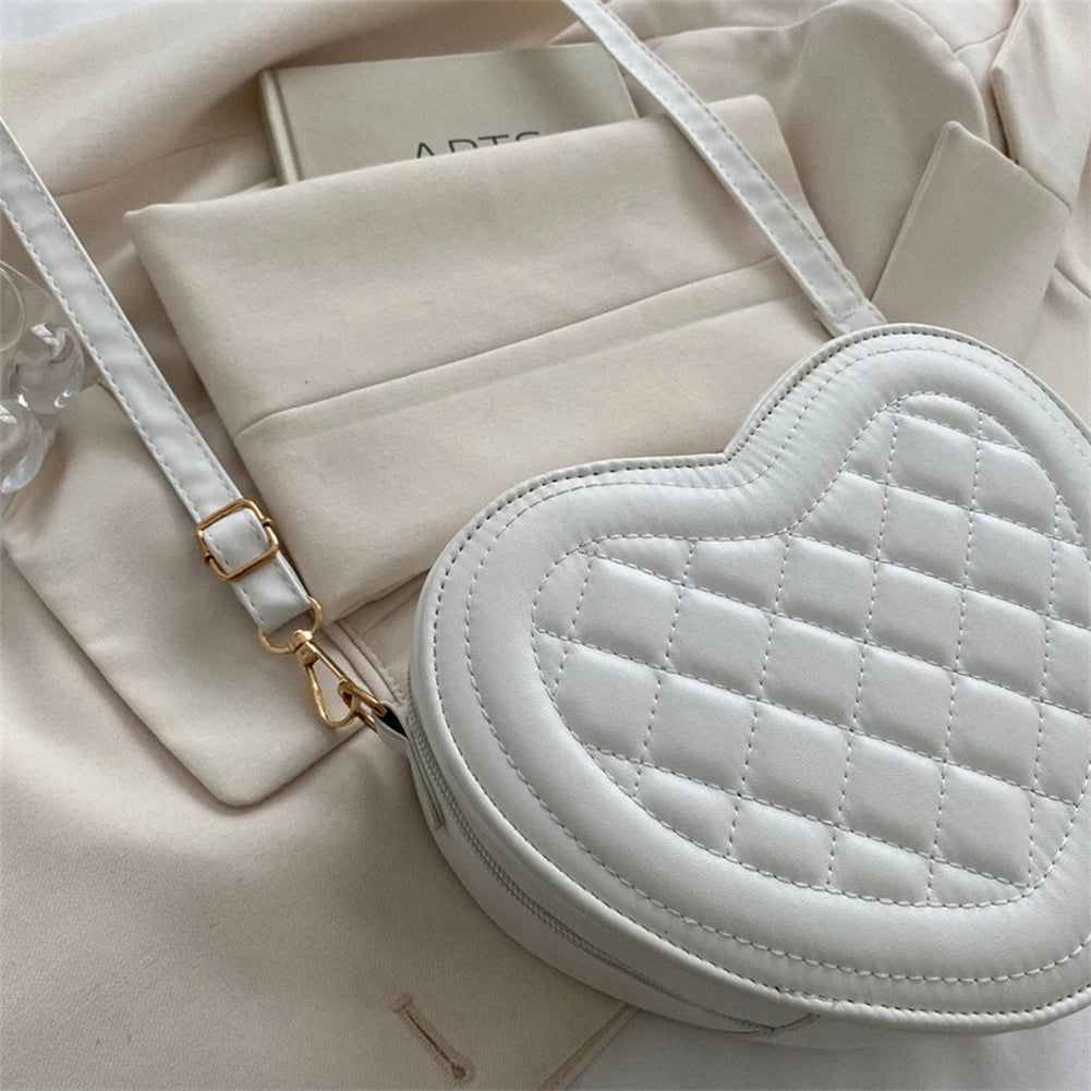 Fashion Love Heart Shape Shoulder Bag Handbags Designer Crossbody Bags PU Leather Zipper Women Casual Phone Bag Shoulder Bag