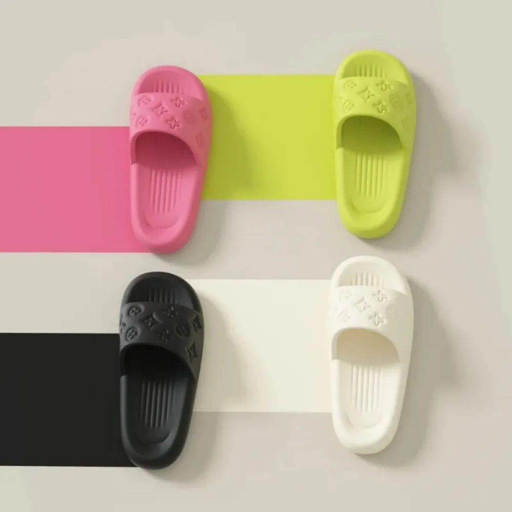 2026 High End Fashion Cool Slippers for Women in Summer, with a Sense of Stepping on Poop, Thick Bottom Bathroom EVA Slippers