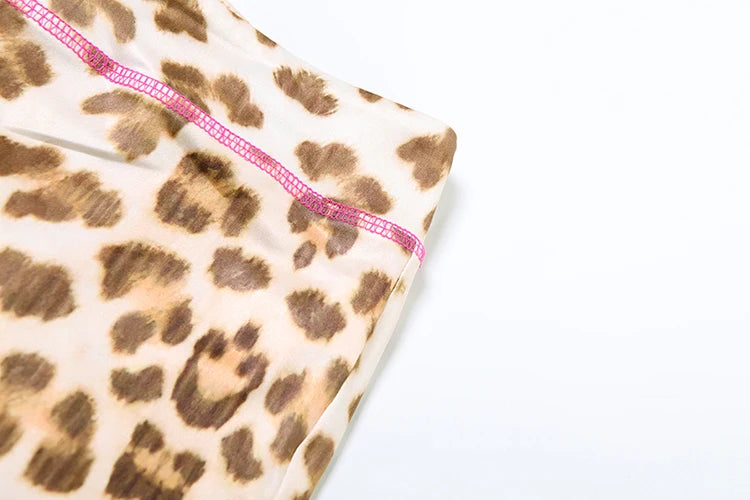 Weird Puss Letter Print Women Tracksuit 2Piece Set Leopard Zip Hooded Jacket+Biker Shorts Matching Street Stretch Activity Suits