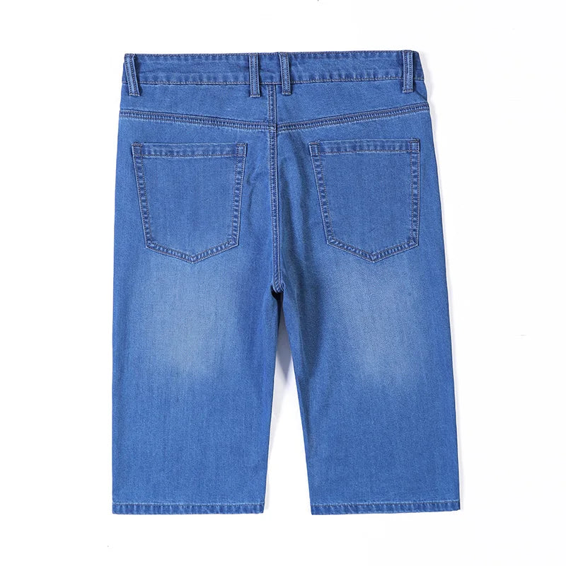 denim shorts, seven-point pants, new style, loose mid-length pants, casual, summer thin men's Troupers, men's jeans