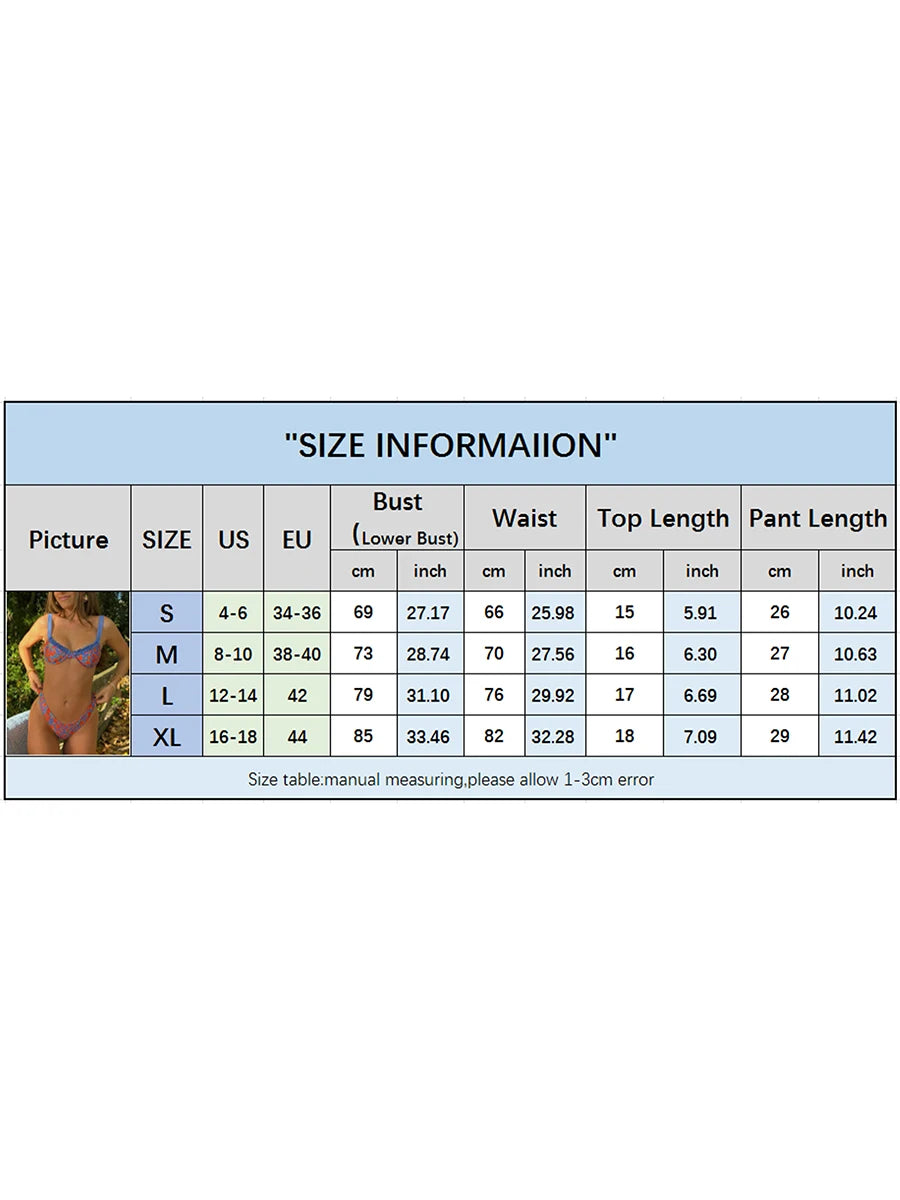 Women Floral Bikini Set 2 Piece Sleeveless Bra with Low Waist Briefs Bathing Suit Swimsuit Female Swimming Suits Beachwear