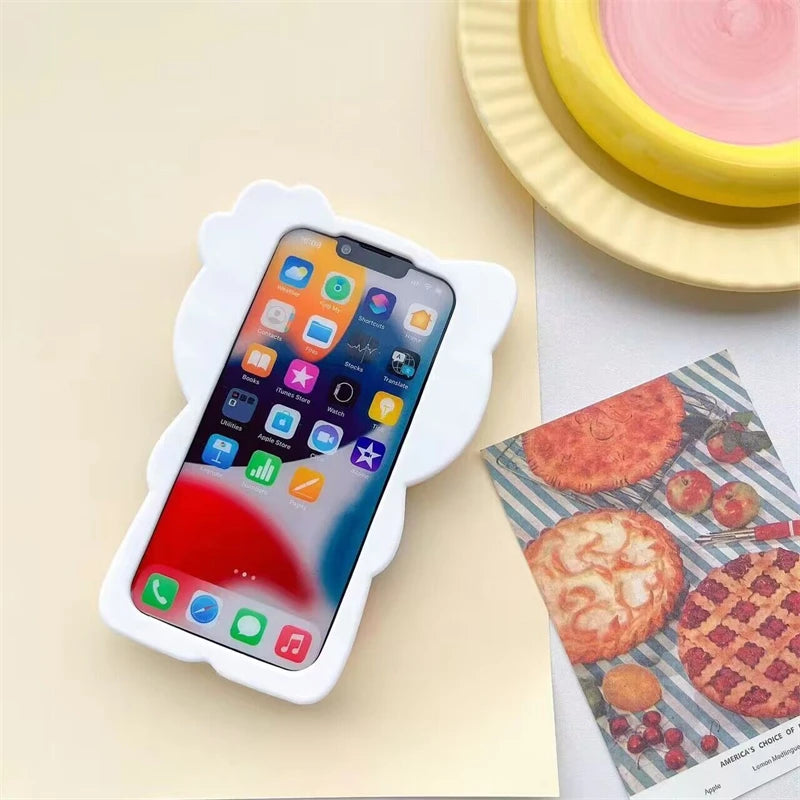 Sanrio 3D Cartoon Hello Kitty Bow Cute Phone Case For iPhone 17 16 15 14 13 12 Pro Max 11 Xs XR 7 8 Plus SE Soft Silicone Cover