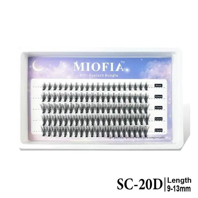 MIOFIA 5D Voluminous Thick Cluster Lashes 30D-150D 10-18mm Mixed Length Full Natural DIY Reusable Eyelash Extensions