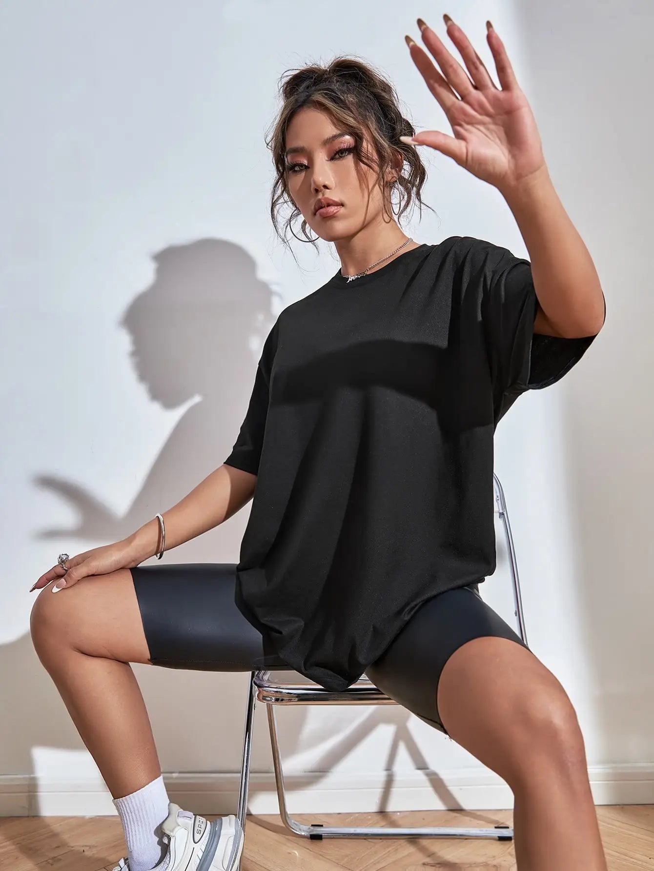I Said Never Cotton Print Woman Tshirt Oversized All-Matchtee Shirt Aesthetic Soft Clothes Round Neck Sport Comfortableclothes
