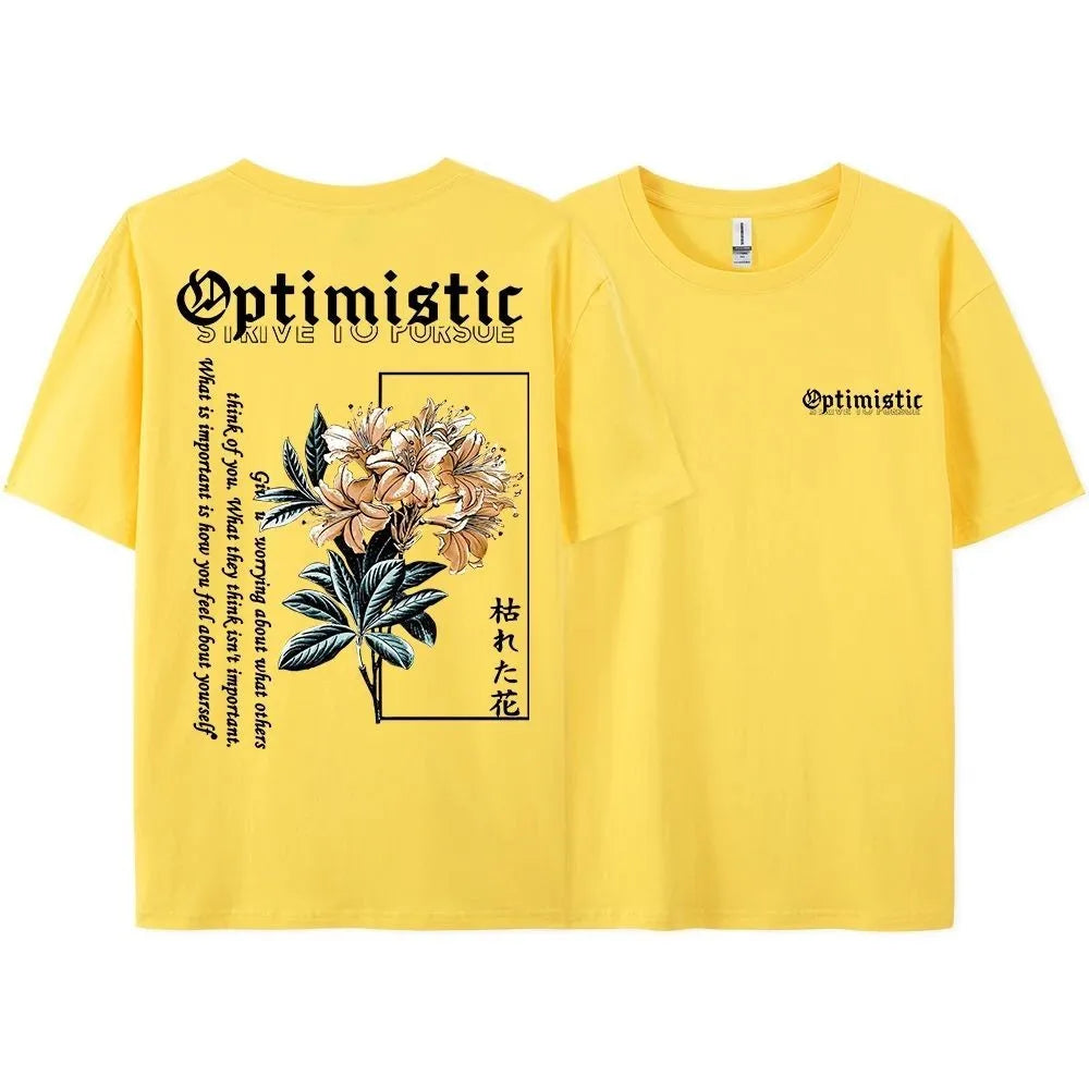 Summer men's breathable and comfortable round neck T-shirt optimistic and enterprising Harajuku printed outdoor casual top