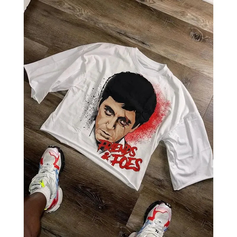 T Shirt Y2k Harajuku Hip Hop Graphic Print Oversized Tshirt Mens Womens Gothic Crew Neck Cotton Short Sleeve Tops Streetwear